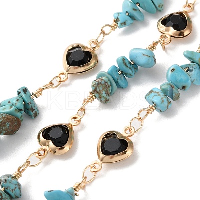 Handmade Brass Glass Square Link Chains CHC-F019-11G-06-1