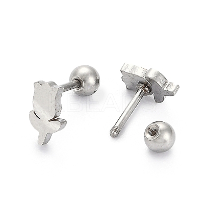 Tarnish Resistant 201 Stainless Steel Barbell Cartilage Earrings X-EJEW-R147-39-1