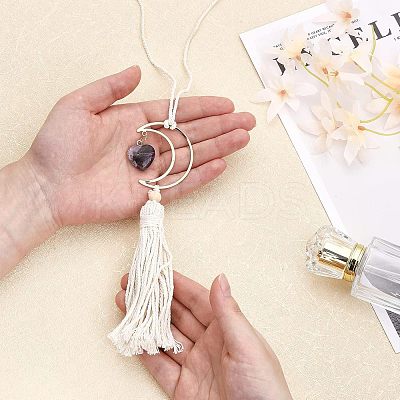 Natural Raw Rose Quartz Pendant Decoration HJEW-WH0043-18A-1