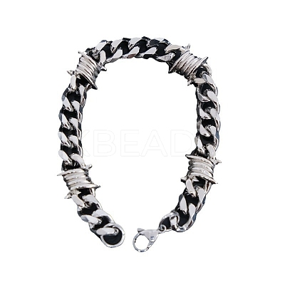 Hip-hop 304 Stainless Steel Cuban Link Chains Bracelets for Men Women FS-WGE9529-01-1