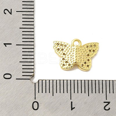 Butterfly Rack Plating Brass Micro Pave Cubic Zirconia Pendants Charms KK-S396-08B-1
