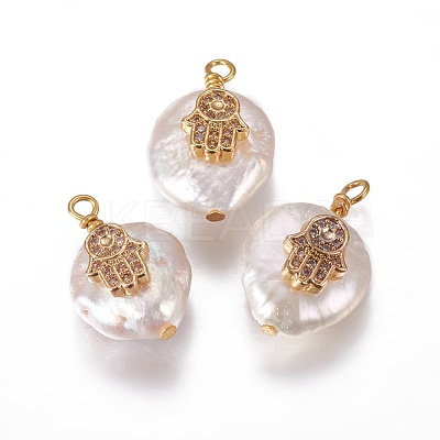 Natural Cultured Freshwater Pearl Pendants PEAR-I005-13-1