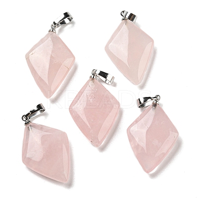 Natural Rose Quartz Pendants G-C066-03D-1