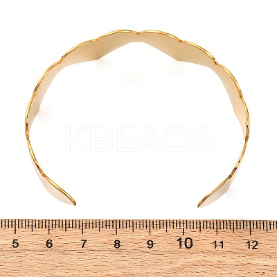 Romantic 304 Stainless Steel Cuff Bangles for Women BJEW-Q045-01G-1