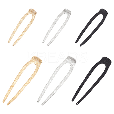 6Pcs 6 Style Alloy Hair Forks OHAR-CP0001-06-1