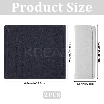 2Pcs Imitation Leather Car Door Handle Protective Cover AJEW-CL0002-56A-1