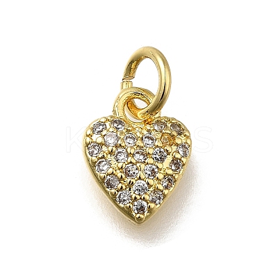 Brass Micro Pave Cubic Zirconia Pendants KK-C090-42G-02-1