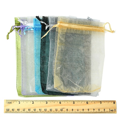 50Pcs Organza Bags Jewellery Storage Pouches Wedding Favour Party Mesh Drawstring Gift OP-FS0001-05G-1