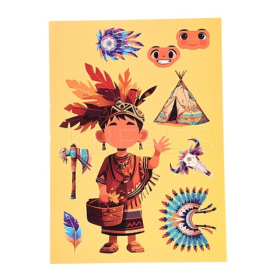 6Pcs Thanksgiving Day Paper Self-Adhesive Picture Stickers LS-STIC-C010-32-1