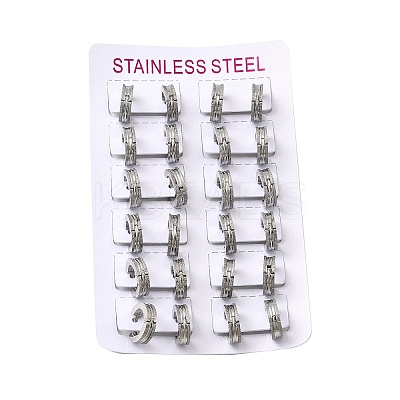 304 Stainless Steel Hoop Earrings EJEW-L302-03D-P-1