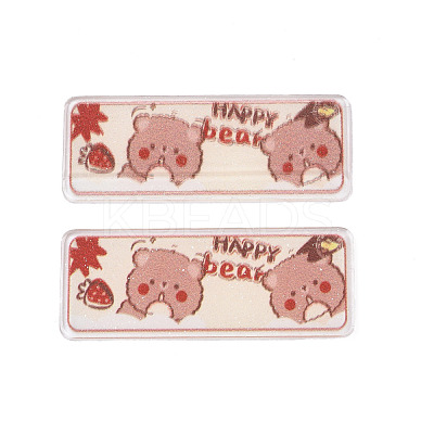 Transparent Printed Acrylic Cabochons TACR-N016-21-1