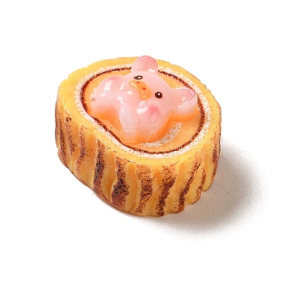Cute Pig Theme Resin Imitation Food Decoden Cabochons LS-RESI-U0003-02D-1