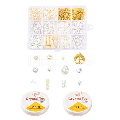 164Pcs Flower & Round Plastic & Alloy Round Beads DIY-YW0002-57-1