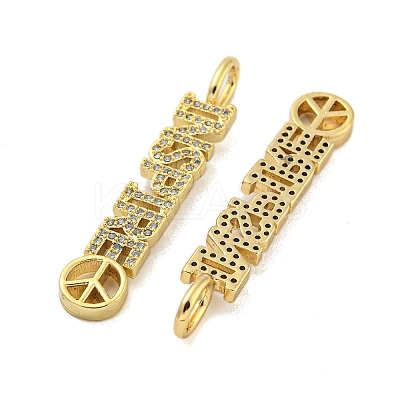 Brass Micro Pave Clear Cubic Zirconia Pendants KK-R159-03A-G-1
