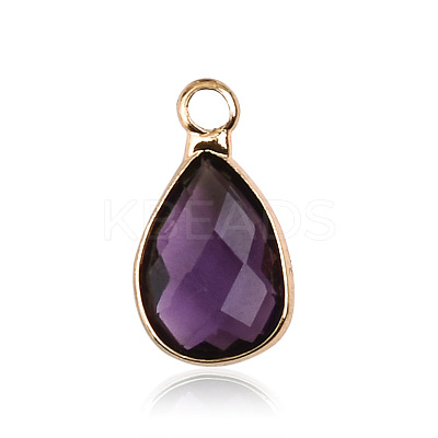 Faceted Glass Pendants FIND-WH0097-40B-G-1