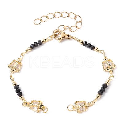 Handmade Brass Beaded Chains Bracelet Making AJEW-JB01150-27-1