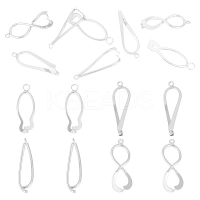 8Pcs 4 Styles Brass Ice Pick Pinch Bails KK-TA0002-48-1