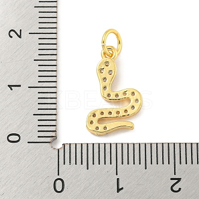 Rack Plating Brass Micro Pave Clear Cubic Zirconia Pendants KK-B093-02F-G-1