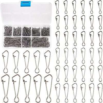 400Pcs 8 Style 201 Stainless Steel Fishing Connector Quick Change Safe Lock FIND-FH0001-86-1