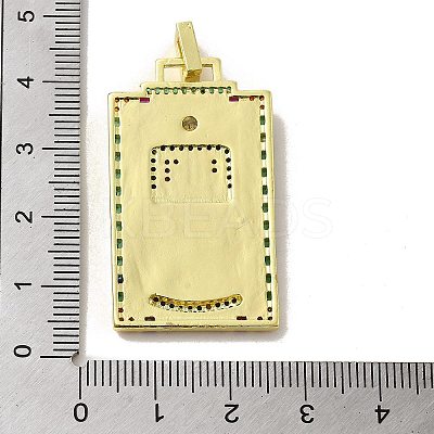 Brass Micro Pave Cubic Zirconia Pendants with Enamel KK-H458-03G-20-1