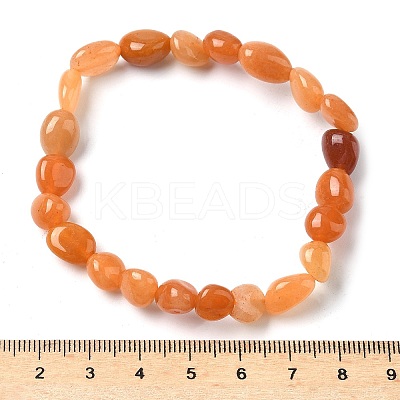 Natural Red Aventurine Beads Stretch Bracelets for Men Women BJEW-I320-01A-1