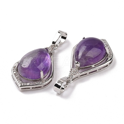 Natural Amethyst Pendants G-H283-04P-23-1