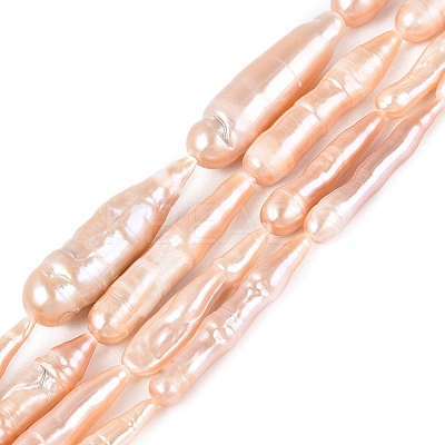 Natural Baroque Stick Pearl Keshi Pearl Beads Strands PEAR-N021-19-01B-1