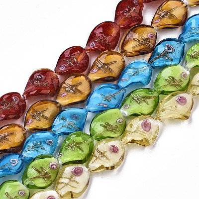 Handmade Gold Sand Lampwork Beads LAMP-S195-001-1
