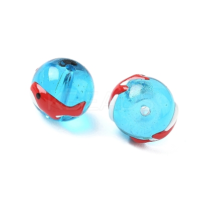 Ocean Theme Handmade Glass Enamel Beads LAMP-D304-02B-1