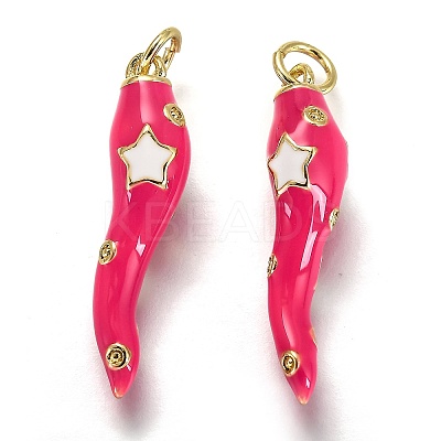 Brass Enamel Pendants X-KK-B026-15G-B-1