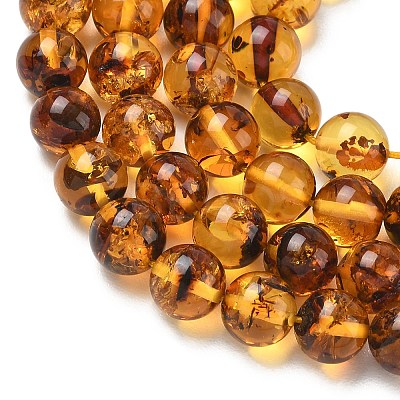 Natural Amber Beads Strands G-L095-B01-8mm-04-1