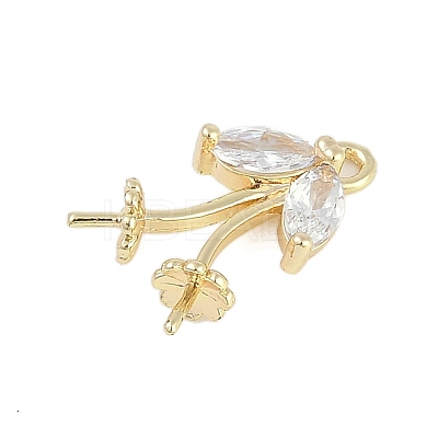 Rack Plating Brass with Cubic Zirconia Pendants KK-Q018-04G-1