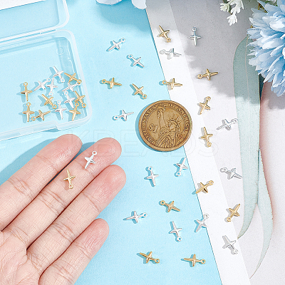 40Pcs 2 Colors Brass Charms KK-UN0001-59-1