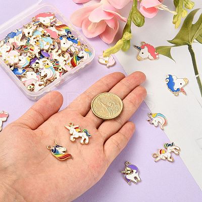 60Pcs 10 Styles Alloy Enamel Pendants ENAM-CJ0002-69-1