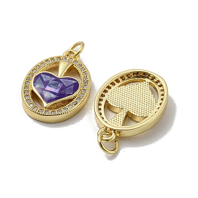 Brass Micro Pave Cubic Zirconia Pendants KK-H457-01G-01-1
