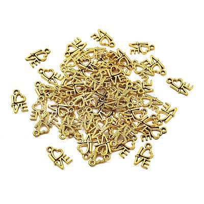 For Valentine's Day Tibetan Style Alloy Antique Golden Charms LS-GLF0299Y-1