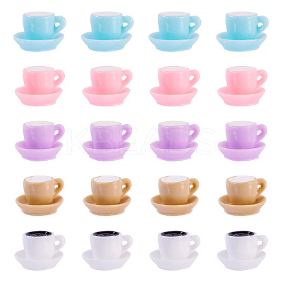 30Pcs 5 Colors Opaque Resin Cabochons CRES-TA0001-60-1