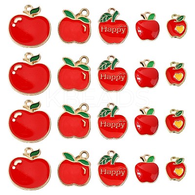 30Pcs 5 Styles Alloy Enamel Pendants ENAM-CJ0006-39-1