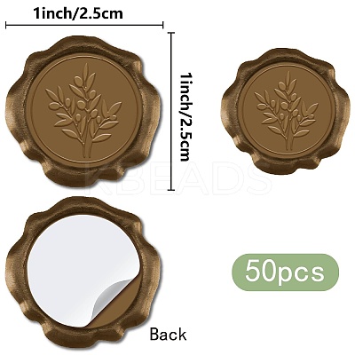 50Pcs Adhesive Wax Seal Stickers DIY-CP0010-99B-1