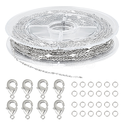 DIY Brass Rhombus Cable Chains Necklaces Making Kits DIY-BBC0002-18-1
