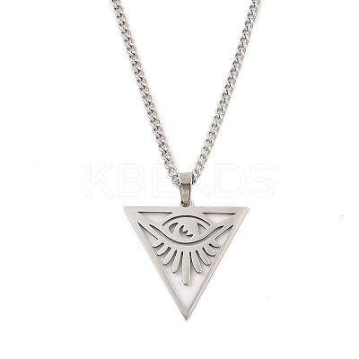 201 Stainless Steel Pendant Necklaces for Women NJEW-U018-01P-06-1