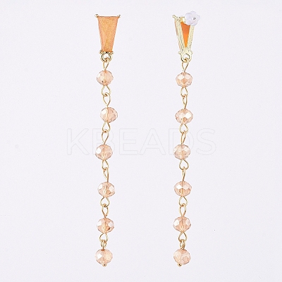 Electroplate Glass Dangle Stud Earrings EJEW-JE04017-03-1