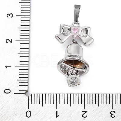 Rack Plating Brass with Cubic Zirconia Pendants KK-Q010-15P-1