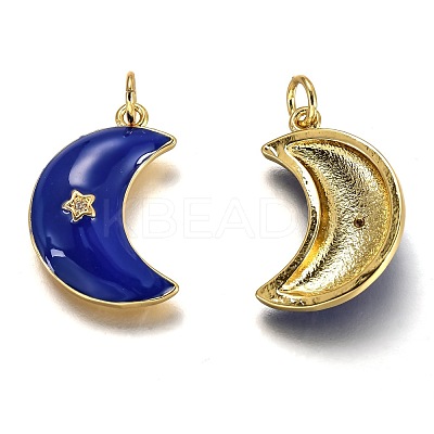 Brass Micro Pave Clear Cubic Zirconia Pendants ZIRC-B0003-26G-1