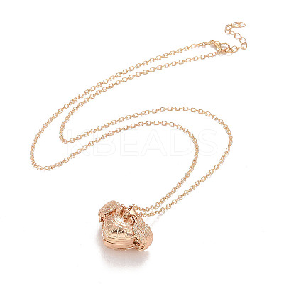Alloy Multi Picture Photo Heart Locket Pendant Necklace for Women NJEW-M191-02KCG-1