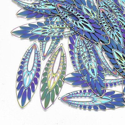 Ion Plating(IP) 304 Stainless Steel Filigree Big Pendants X-STAS-S108-75-1