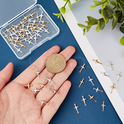 60Pcs 2 Colors Brass Connector Charms KK-PH0005-73-1