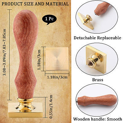 1Pc Blank Wax Seal Brass Stamp Head KK-CP0001-04B-1