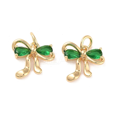 Brass Micro Pave Cubic Zirconia Pendants KK-B102-12G-02-1
