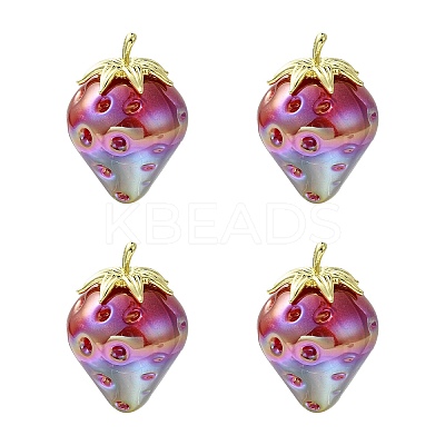 2Pcs Electroplate Resin Pendants RESI-CJC0817-001G-1